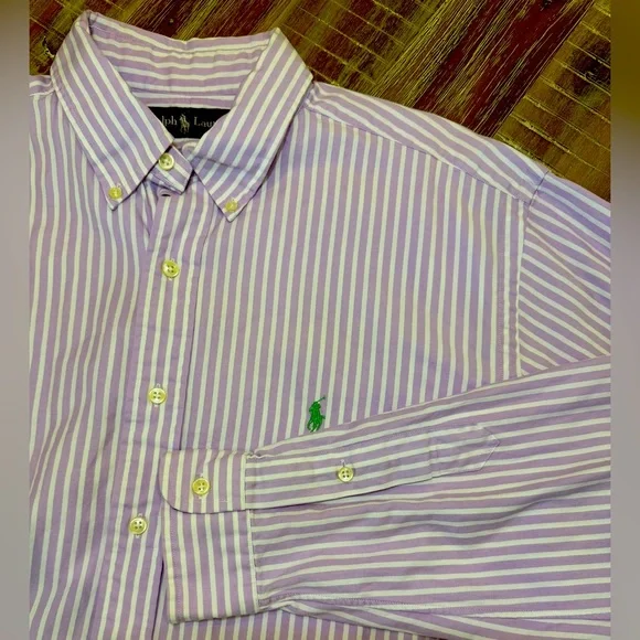 Polo Ralph Lauren Striped Button Up Shirt Large - Picture 2 of 5